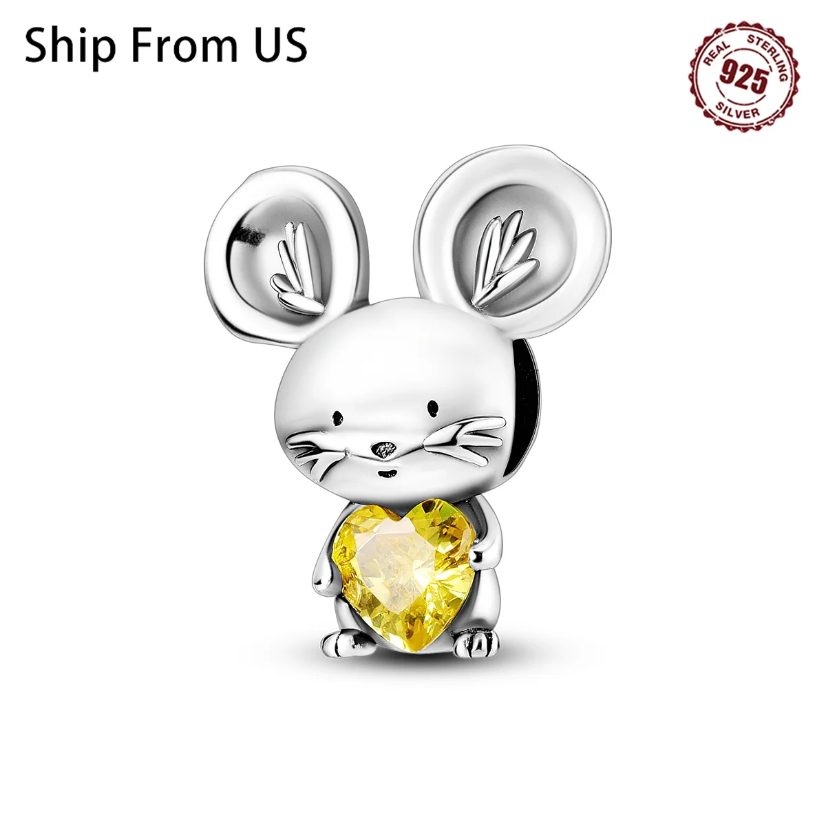 Hot Cute Animals Rat Pendant 925 Silver Bead Fit Original Pandora Bracelet Necklace Charm Beads DIY Jewelry Making Accessories