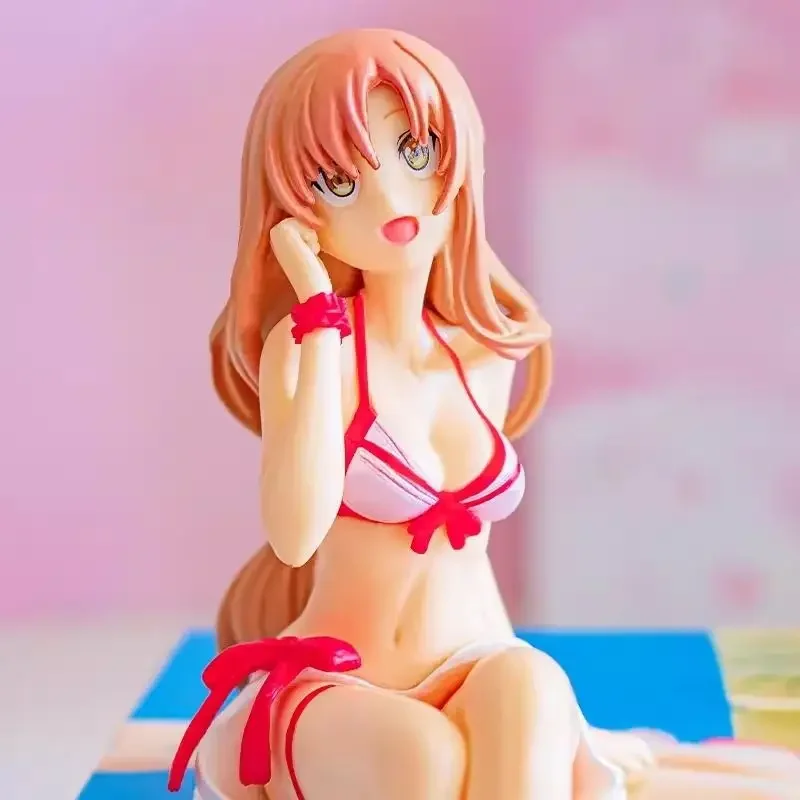 Anime Sword Art Online 12CM Sexy Swimsuit Yuuki Asuna Action Figures Pvc Statue Model Dolls Game Collectible Ornament Toys Gifts