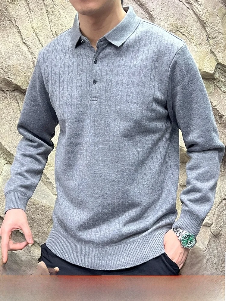 

Шелковый вязаный свитер из смесовой шерсти Thiened с воротником на подкладке, базовый слой, толстовка для мужчин и женщин, повседневная одежда, зима 2025