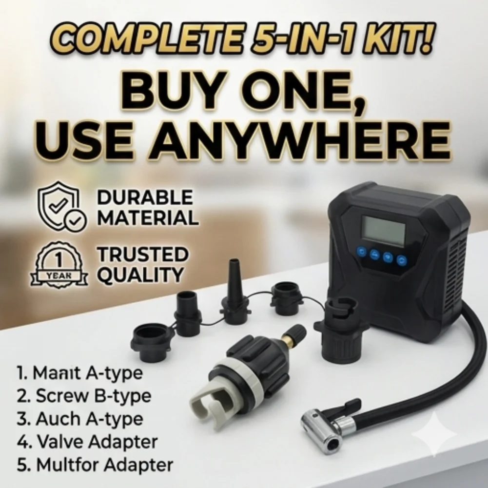 Multifunktionales Luftpumpen-Adapter-Set 3-in-1 Aufblasbarer Ventil-Konverter für SUP Paddleboard Kajak Zelt Luftbett Boot Zubehör