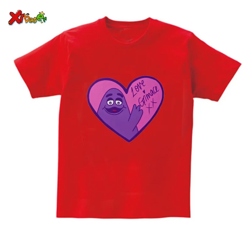 Party T Shirt GRIMACE Birthday T-shirt Boys Girls Short-Sleeved T Shirts Kids Casual Party Shirt Cartoon Image TShirt Clothing