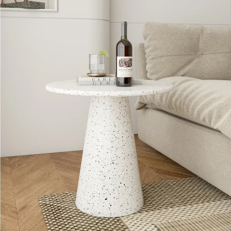 

Living Room Furniture Sofa Side Table Light Luxury Minimalist Creative Iron Art Small Coffee Table White Spots Round Tables Ins