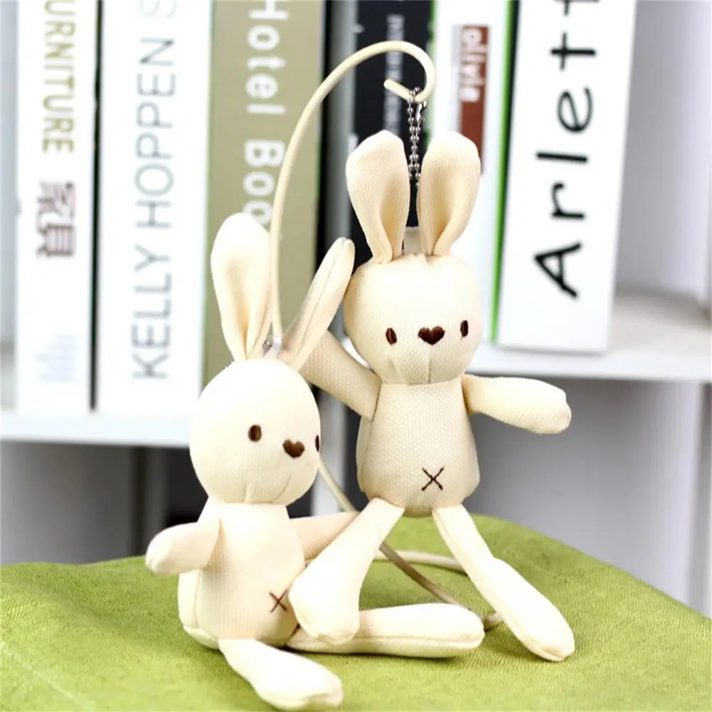 20cm Soft Stuffed Bunny Doll Easter Long Ear Bunny Rabbit Beige White Lovely Stuffed Rabbit Ornaments Animal Rabit Birthday Gift