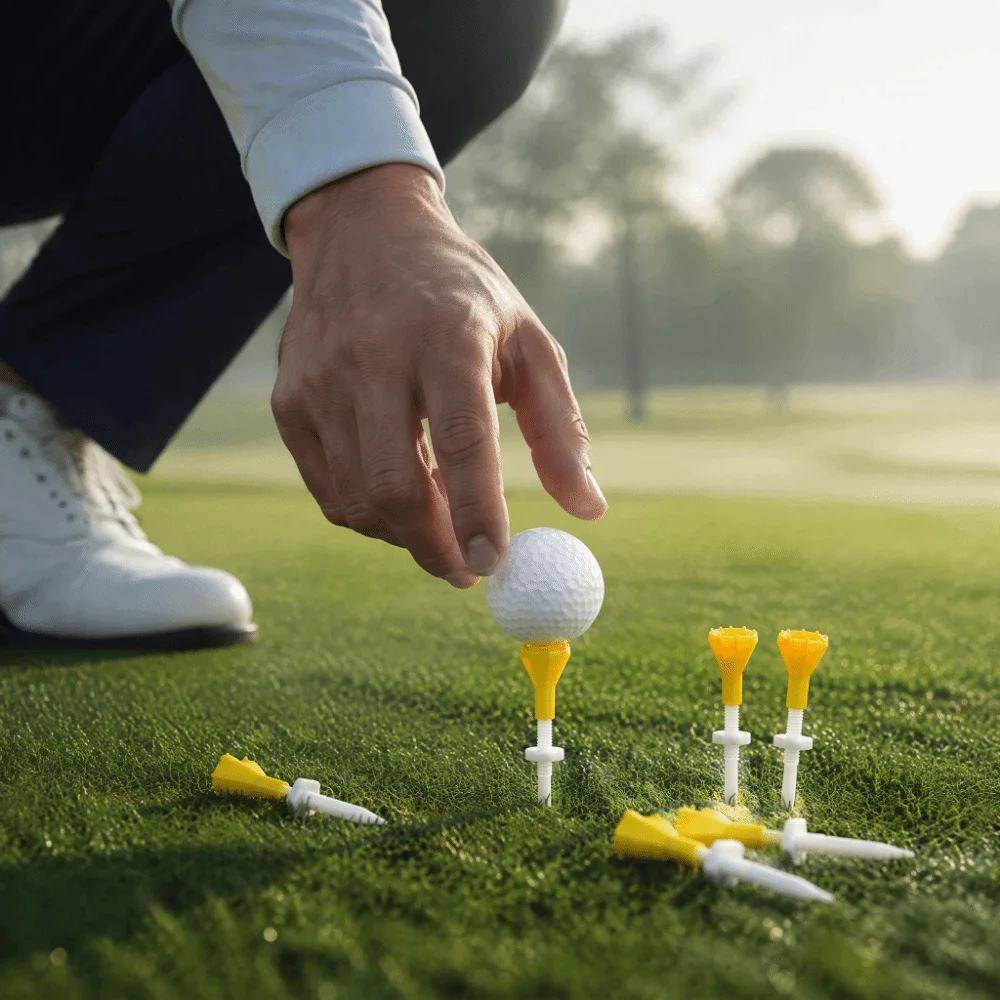 5pcs Practical Plastic Adjustable Golf Tee Adjustable Height Big Head Golf Ball Holder Reusable Golf Training Aid Golf Practice