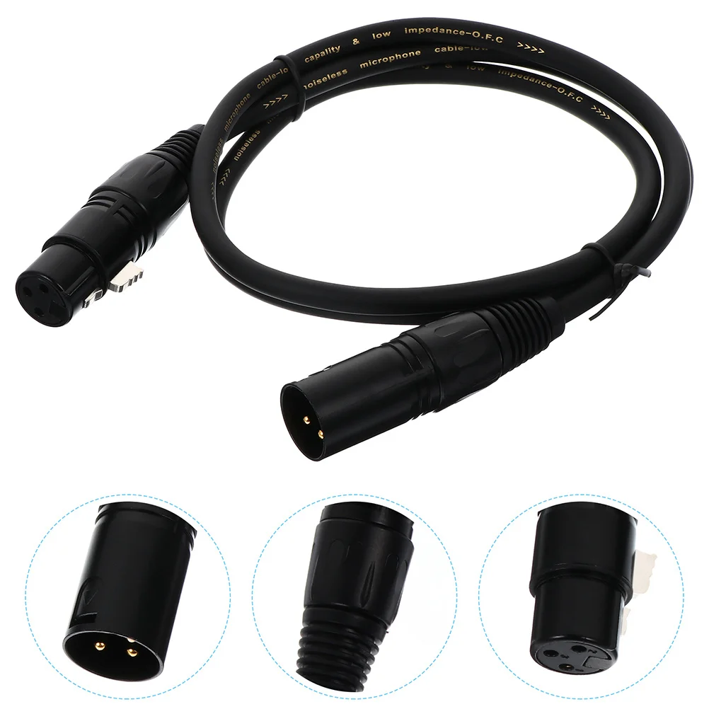 

Xlr Microphone Cable 1M Male To Female 3 Pin Copper Wire Conductor For Sound System Mixer Amplifier Live Stage Recording