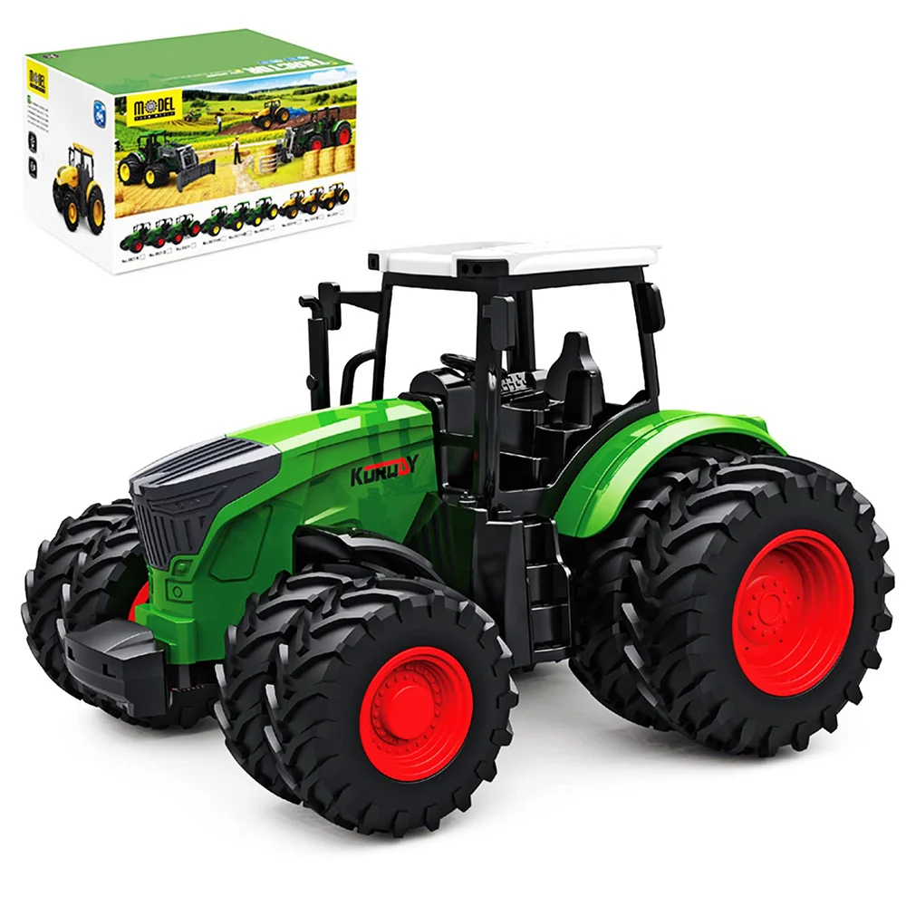 Tractor Toy, Realistic Farm Vehicle Toy Push and Go Truck Car Tractor Toy Gift for Kids 3+ Boys Ages 3 and up Years Old