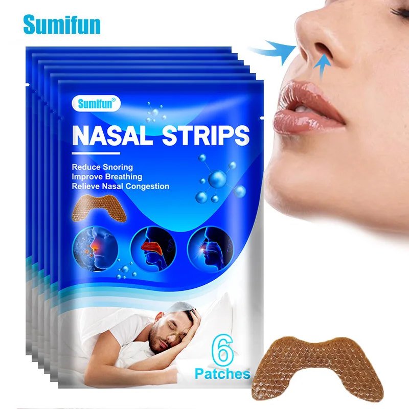 6-90Pc Sumifun Breathing Nose Strips Rhinitis Sinusitis Nasal Congestion Treatment Patch Stop Snoring Good Sleep Medical Plaster