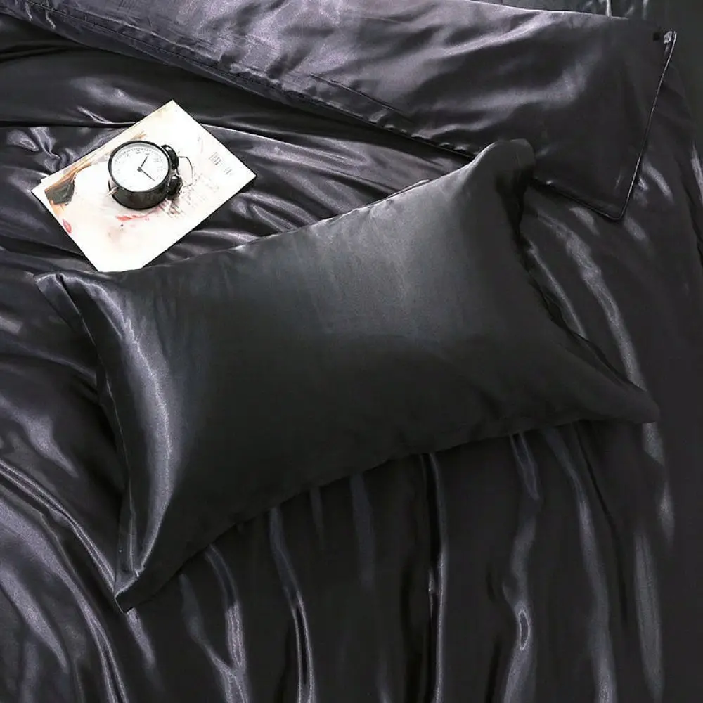 Double Sided Mulberry Silk Pillowcase Elegant Satin Pillow Cover Hypoallergenic Skin Friendly Bedding For Bedroom Decor