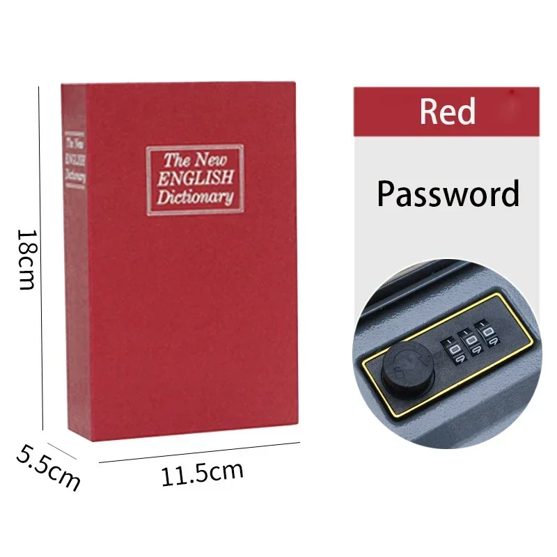 Home Secure Combination Key Lock Safe Box Cash Box Dictionary Book Box Mini Dictionary Book Money Hide Secret