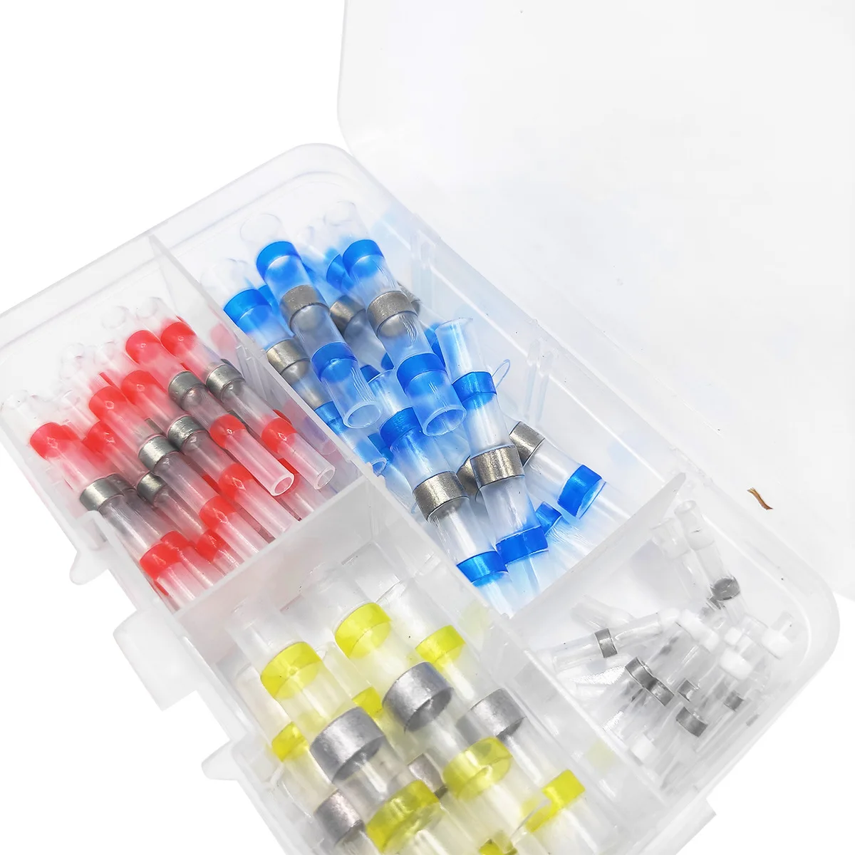 50pcs Waterproof Solder Seal Heat Shrink Butt Wire Connectors Terminals Electrical Copper with a Soldering Sleeve Boxed