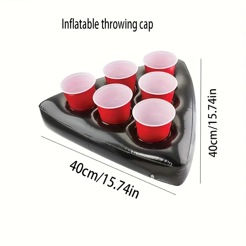 Inflatable Triangle Hat for Ping Pong Toss Game Fun Tossing Props Inflatable Beer Soda Drink Cup Holder Exciting Party Toys view 5