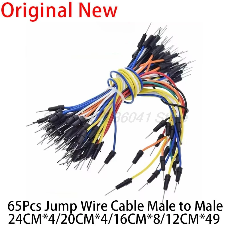 65Pcs/lot Jump Wires Cable Flexible Connect PCB Electronic Wires Breadboard Jumper Cable For Arduino Male TO Male DIY Kit