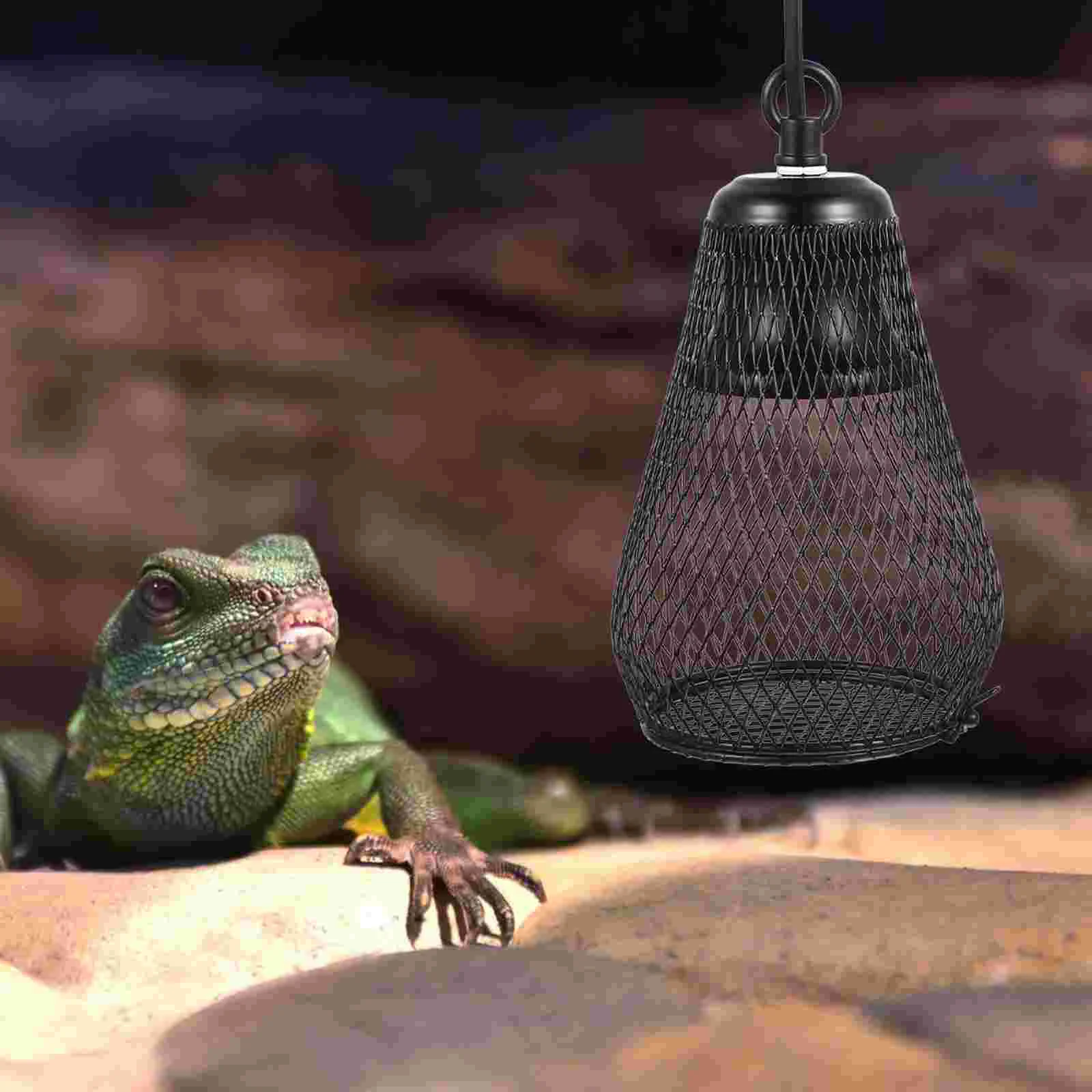 Crawler Lampshade Heating Mesh Cover Reptile Bulb Anti-scald Terrarium Supply Iron with Hook Accessory