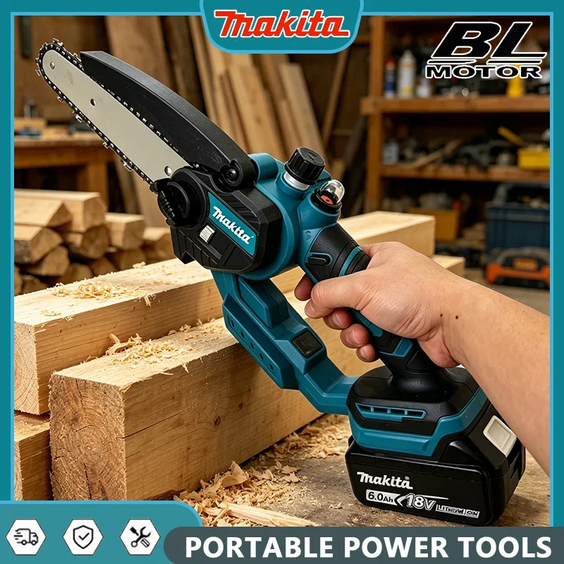 makita-lithium-battery-chainsaw-small-household-rechargeable-saw-handheld-logging-saw-garden-pruning-saw