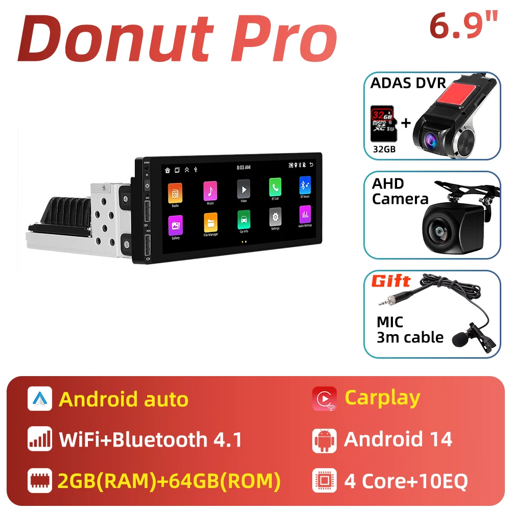 1 Din Carplay Scherm Voor Citroen C3 Picasso Tendance 2009-2017 1din Android Radio Stereo Auto Multimedia Head Unit Autoradio Gps