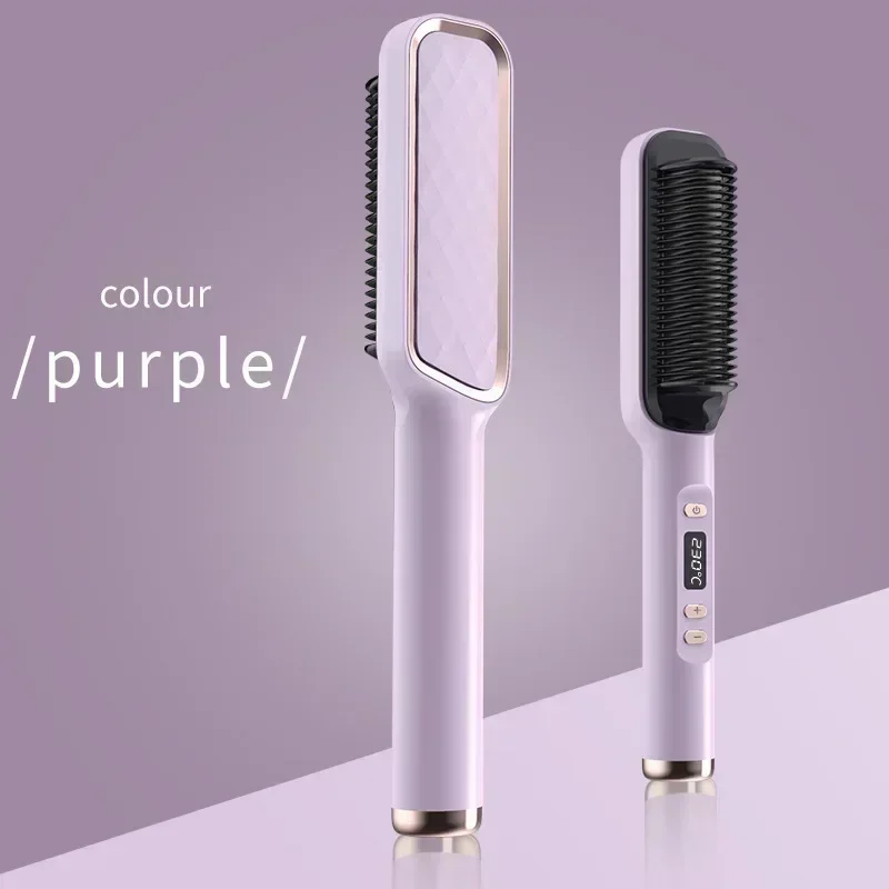 Multifuncional Aquecimento Elétrico Alisamento De Cabelo, Curling Iron, Negativo Ion Alisamento Pente, Anti-Scald Styling Tool