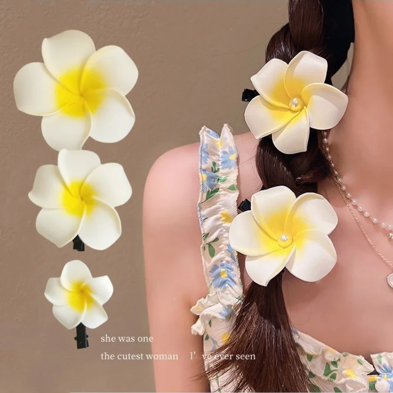 هاواي زهرة مشبك شعر للنساء الفتيات رومانسية البوهيمي زهرة الجانب الانفجارات كليب BB مقاطع الشعر إكسسوارات الشعر #1