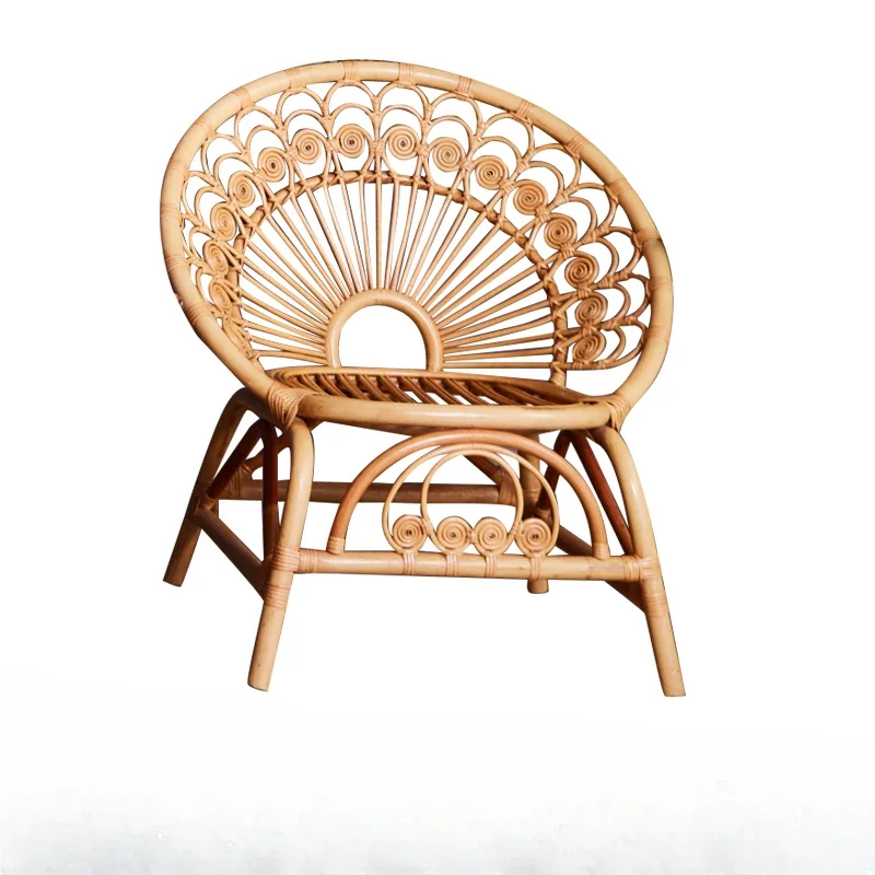 

Furniture Balcony Small Table and Chair Backrest Rattan Chair Armchair Villa Courtyard Leisure Rattan Chair