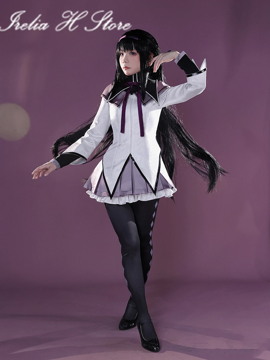 {in stock}Irelia H Store Puella Magi Madoka Magica Anime Cosplay Akemi Homura Cosplay Costume women uniform shirt skirt