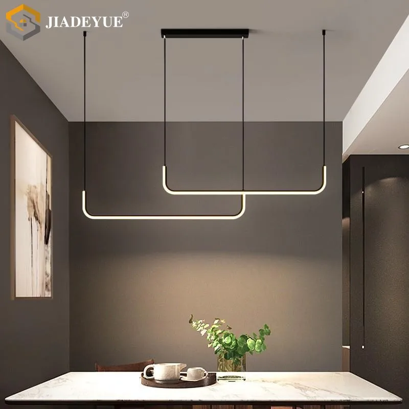 Modern simple dining room line lamp led ceiling lamp dining room bar bar strip decorative