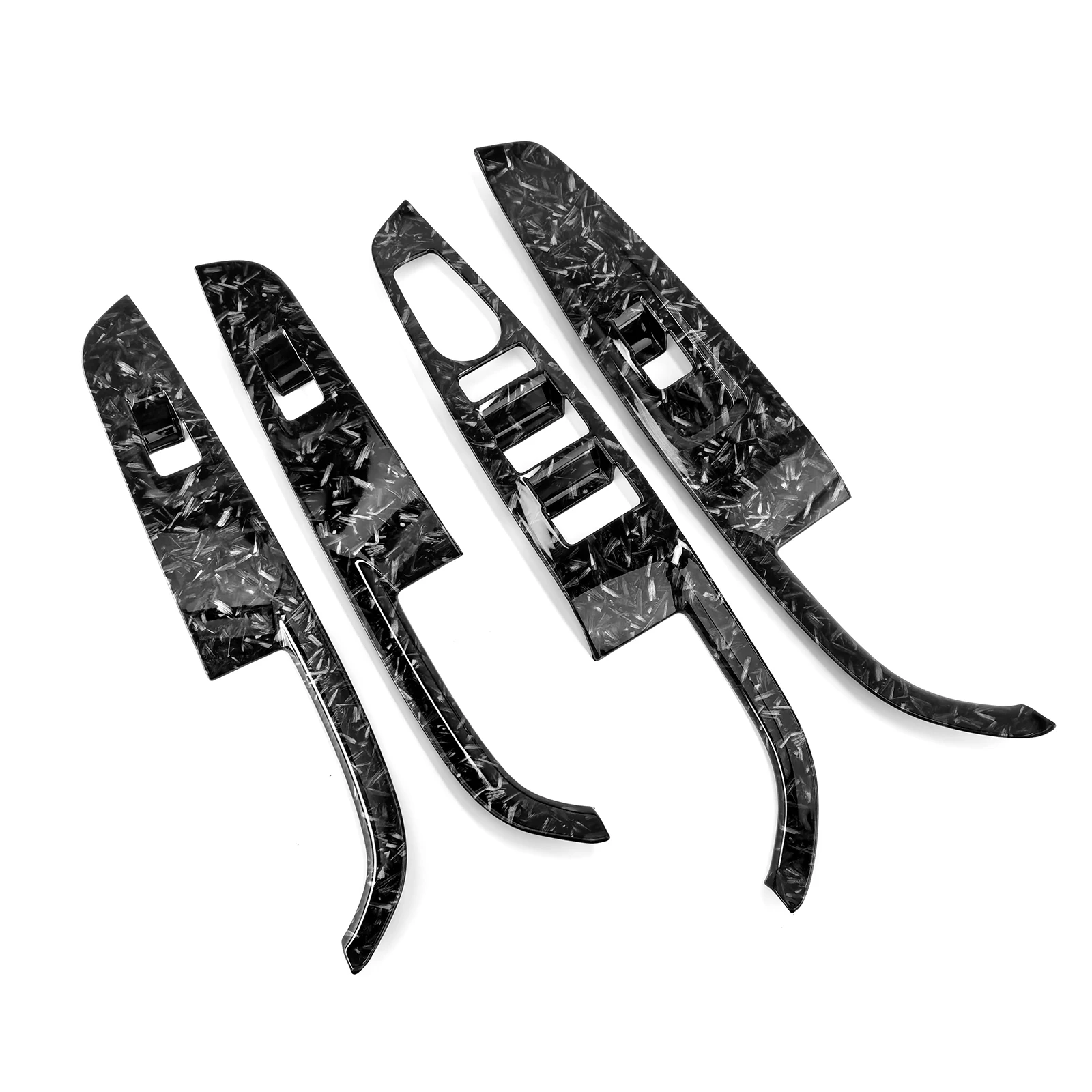 For Hyundai i30 Hatch Back N 2018-2023 Forged Black Style Door Armrest Pad Window Switch Button Panel Trim Cover Car Stickers