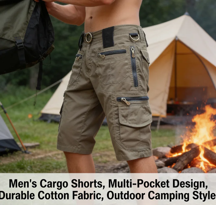 

Men's Capri Pants Loose Straight Summer Trendy Casual Mid Pants Multi-Pocket Cargo Shorts