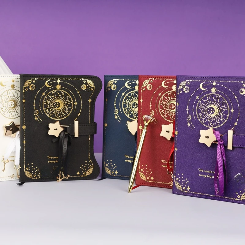 B6 Vintage Pentagram Lock Diary for Students