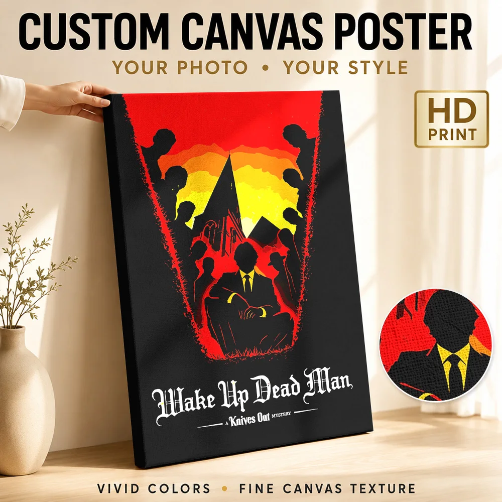 Wake Up Dead Man Movie Canvas Painting Poster Customized Vintage Movie Wall Art for Man Cave Decor Ready to Hang Gift for Fans