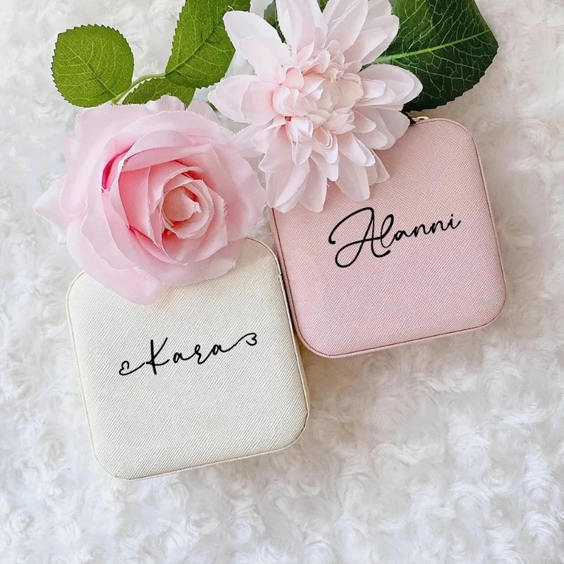 

PERSONALISED JEWELLERY BOX Travel Case for Jewellery Bridesmaid Proposal Custom Girls Travel Case Storage Gifts for Her