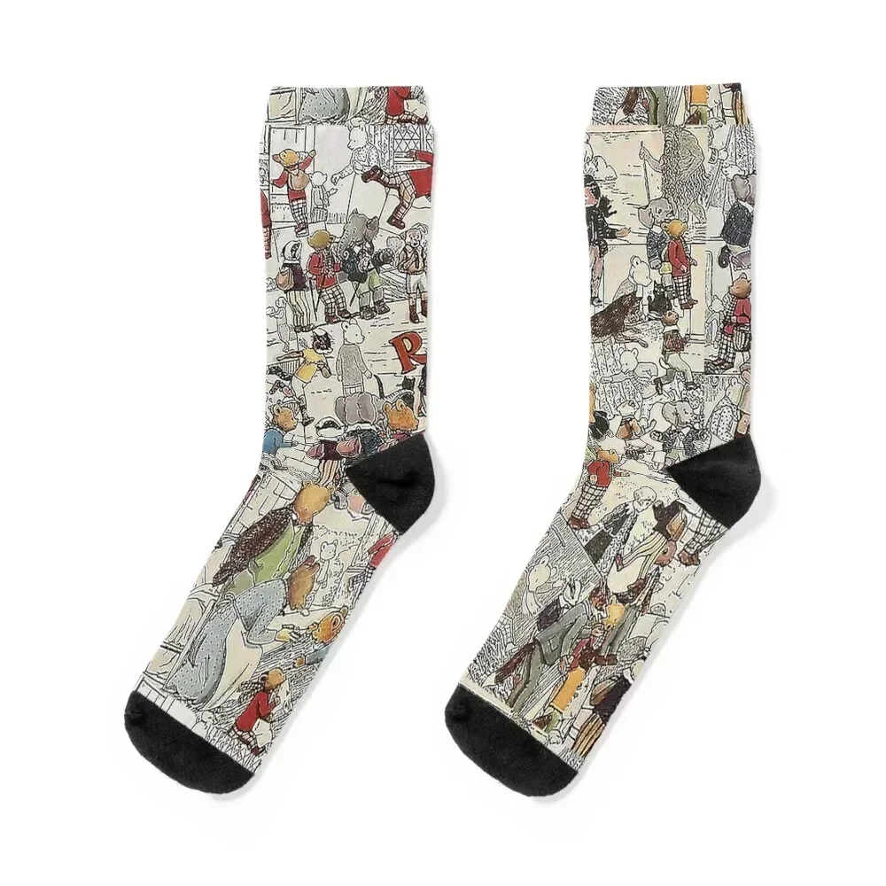 

Rupert Bear 2 Socks cotton FASHION snow men cotton high quality Woman Socks Men's