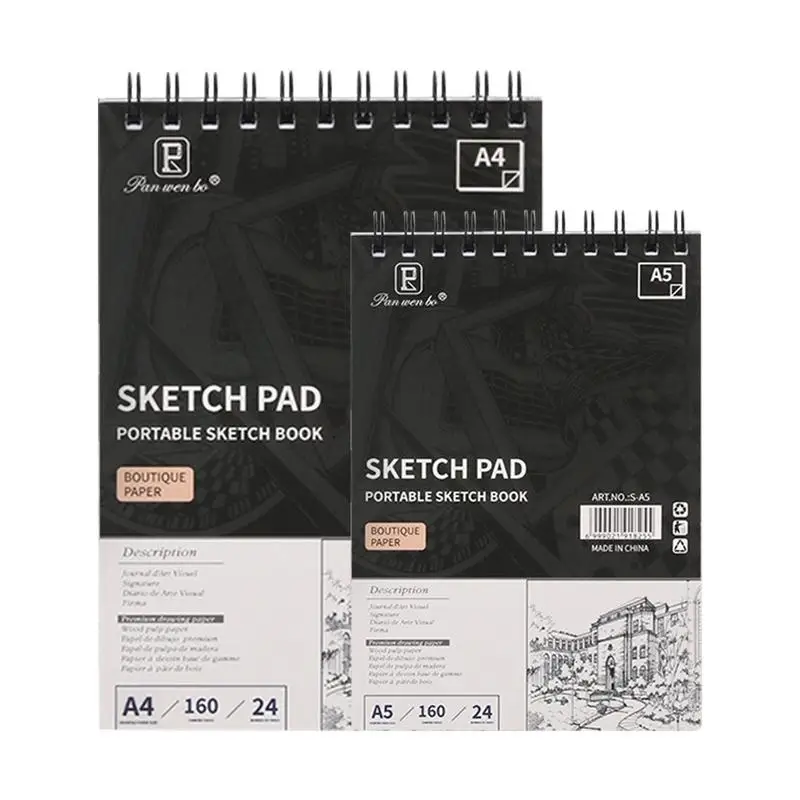 A4/A5 24 Sheets Professional Sketchbook Art Student Sketch Pad Thickened Sketching Paper Drawing Book Drawing Painting Supplies