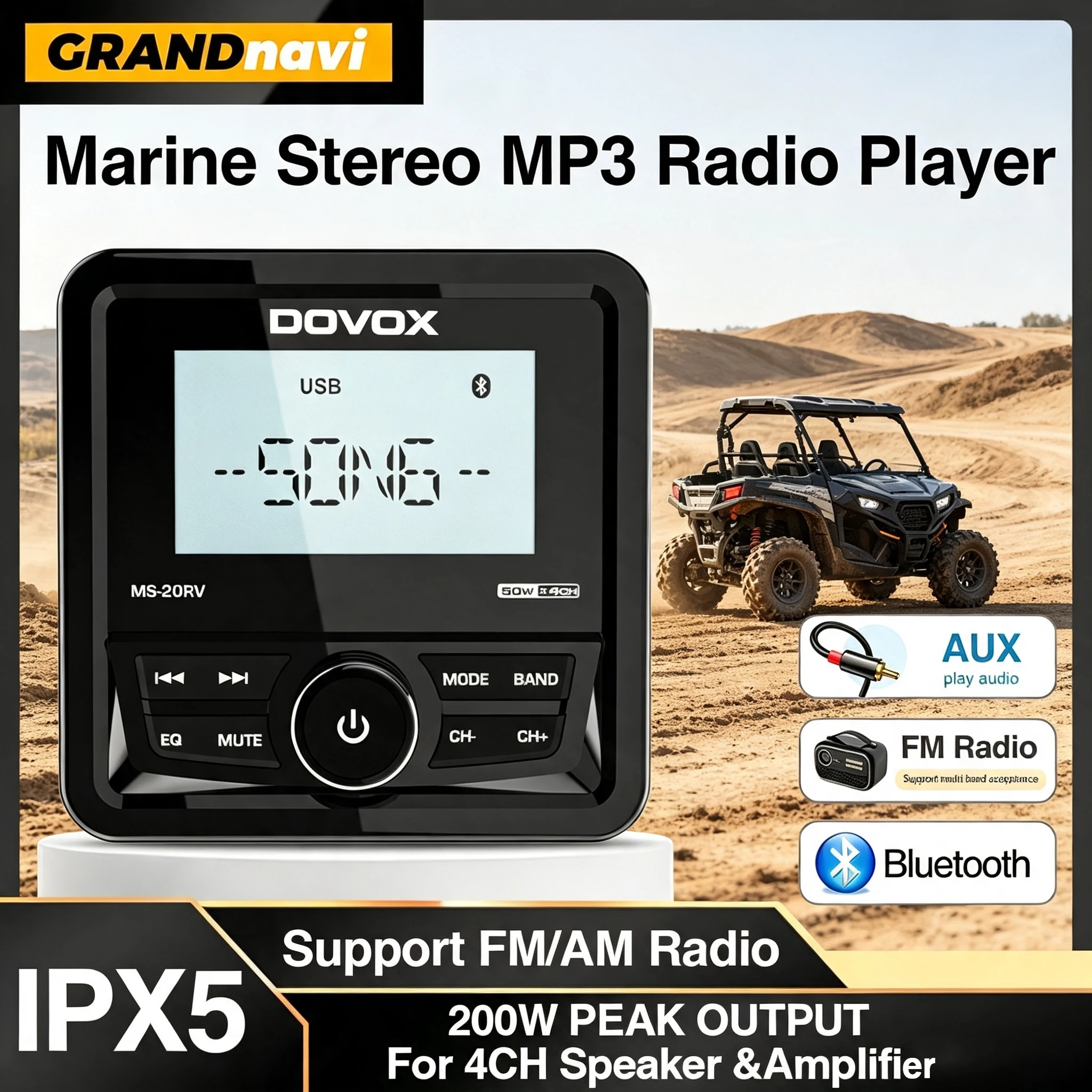 black-marine-radio-boat-mp3-stereo-bluetooth-fm-am-digital-media-audio-player-waterproof-for-yacht-atv-utv-golf-cart-motorcycle