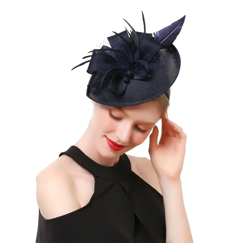 Bild 5: Frauen Feder Hochzeit Fascinator Hut Abend Party Tee Party Mesh Haarband