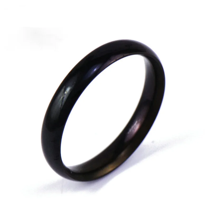Fashion Women/Men Simple Stainless Steel Rings Wedding Band Jewelry Silver Color/black 316L Titanium Rings SIZE 4 5 6 7 11 12