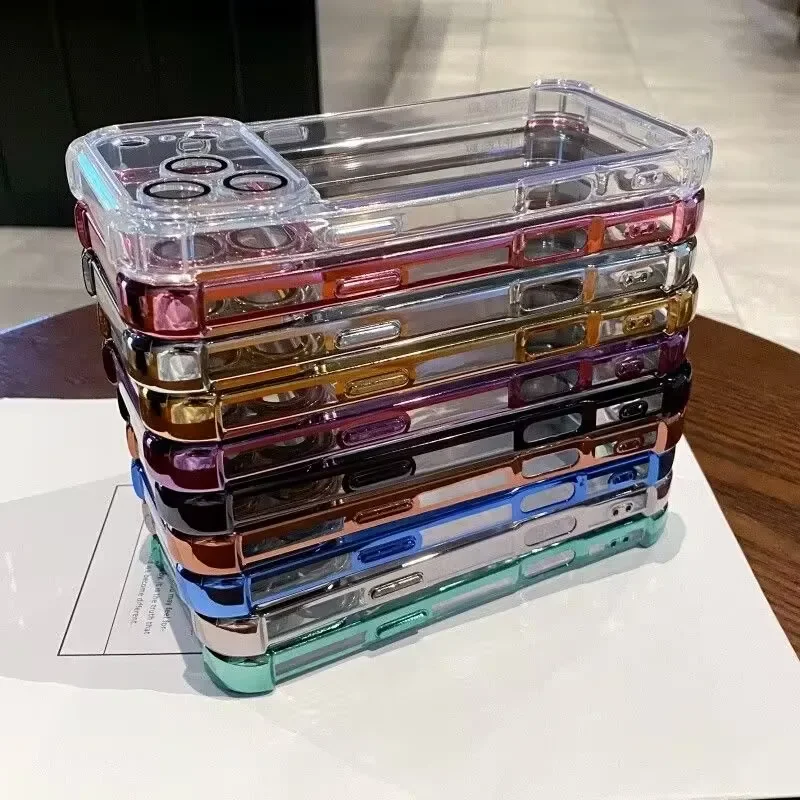 Shockproof Lens Electroplating Case For OPPO Reno 15F 15 14F 14 13F 12F 11F 13 12 11 Pro Plus A6X A5X A6 A5 Pro 5G Soft Casing