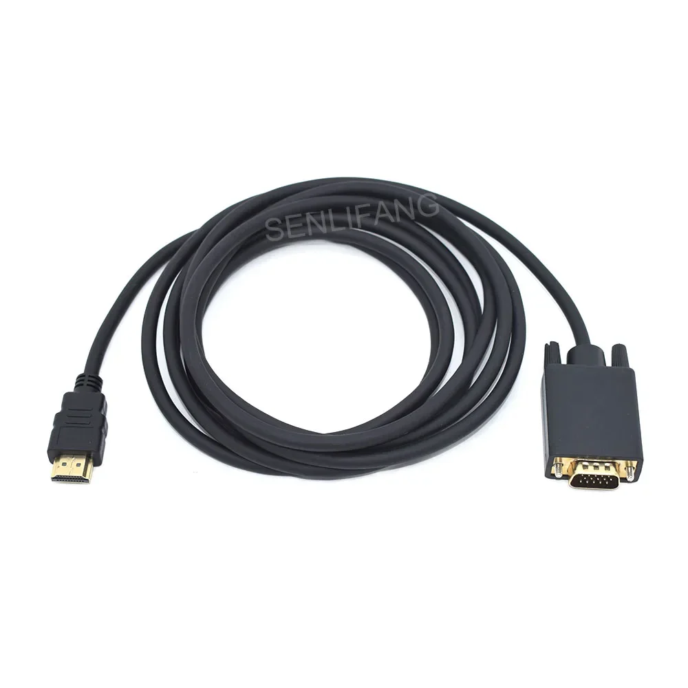 To VGA 1080P HD with Audio Adapter Cable To VGA Cable Dropshipping Plug Non-slip Desig Anti-wear HDMI-compatible