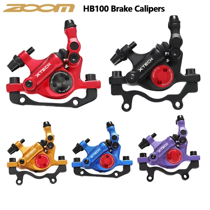 ZOOM XTECH HB100 Hydraulic Disc Brake Calipers Front & Rear Black Red Gold Blue Purple Brake For MTB Bicycle Brake Set