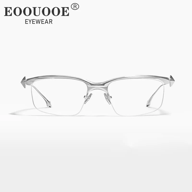High Quality Kro02 Pure Titanium Half Frame Female Men Futuristic Starry Sky design Glasses Prescription  Myopia Anti Blue Light
