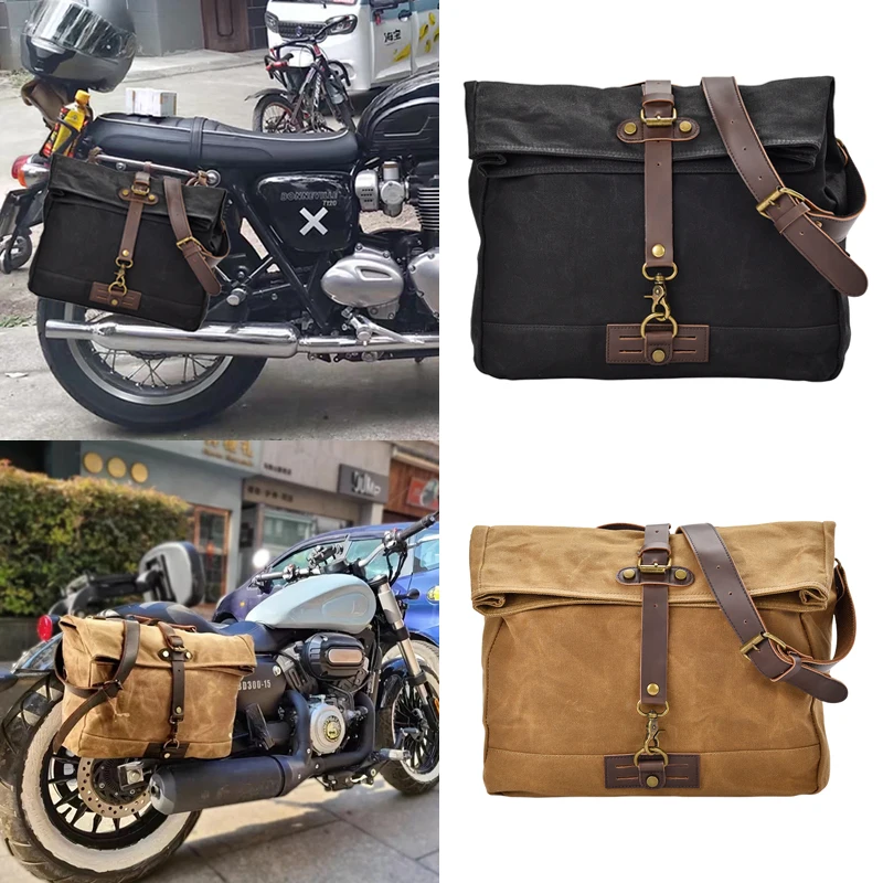 Retro Motorcycle Saddle Bag Vintage Men Motorcycle Backpack New Fashion Shoulder Bag Universal Cruiser Motorbike Dirt Bike