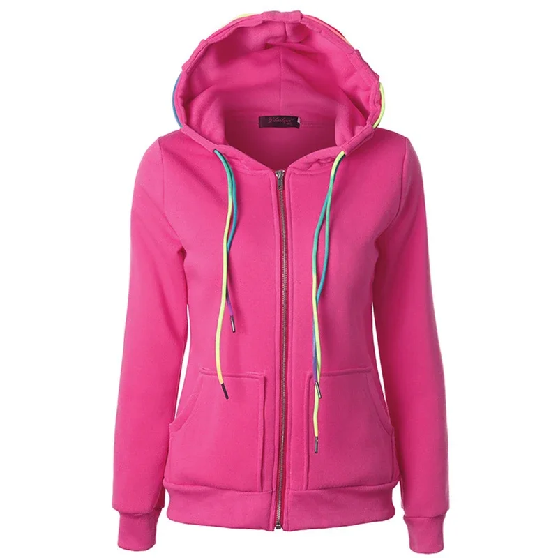 Zip Up Hoodie Social Harajuku Solid Color Hoodie Women's Harajuku Sweatshirt Long Sleeve Winter Velvet Thicken Jacket Clothes
