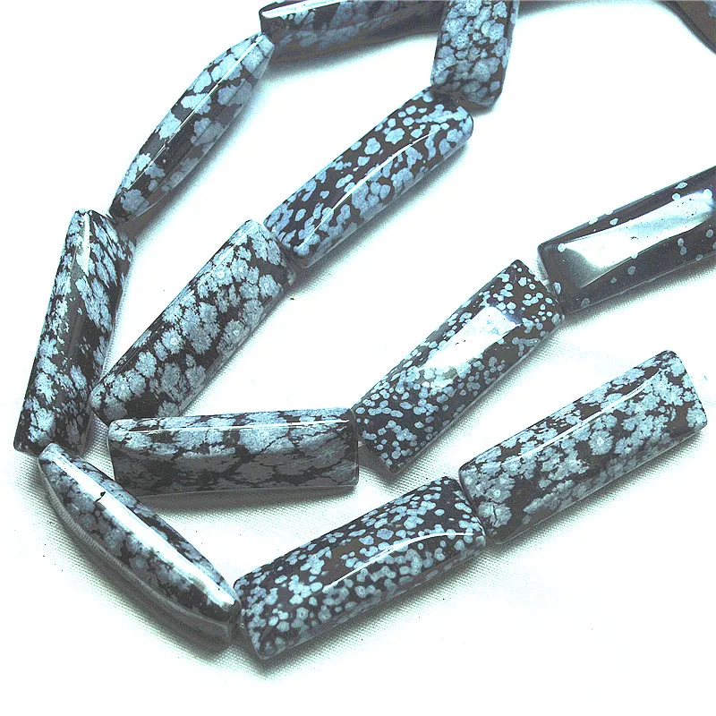 10PCS 38X13MM DIY STONE BEADS NATURAL SNOWFLAKE JASPER MACHING BEADS RECTANGLE SHAPE BEST FOR JEWELRY DESIGNS