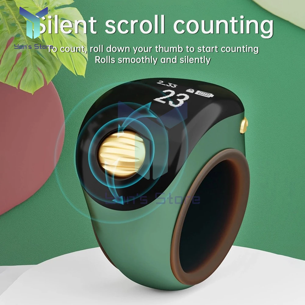 Smart Tasbih Tally Counter OLED Digital Electronic Counter Multi-function Prayer Time Vibration Reminder Tasbeeh Ring Counters