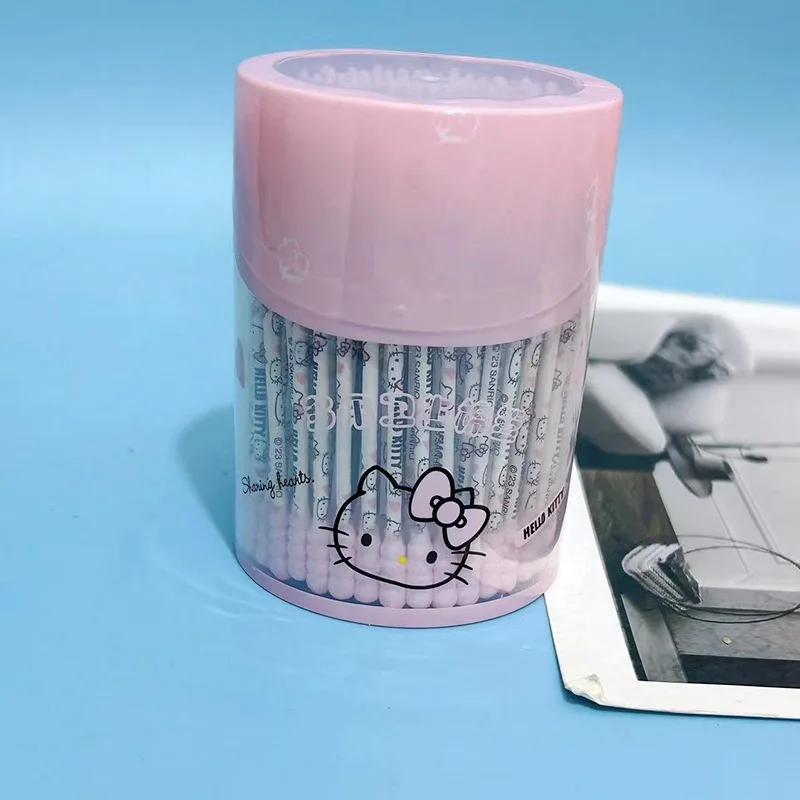 

Hello Kitty Cotton Swabs Cute Cartoon Anime Women Products Multifunctional Makeup Cotton Desktop Ornaments Gift Wholesale