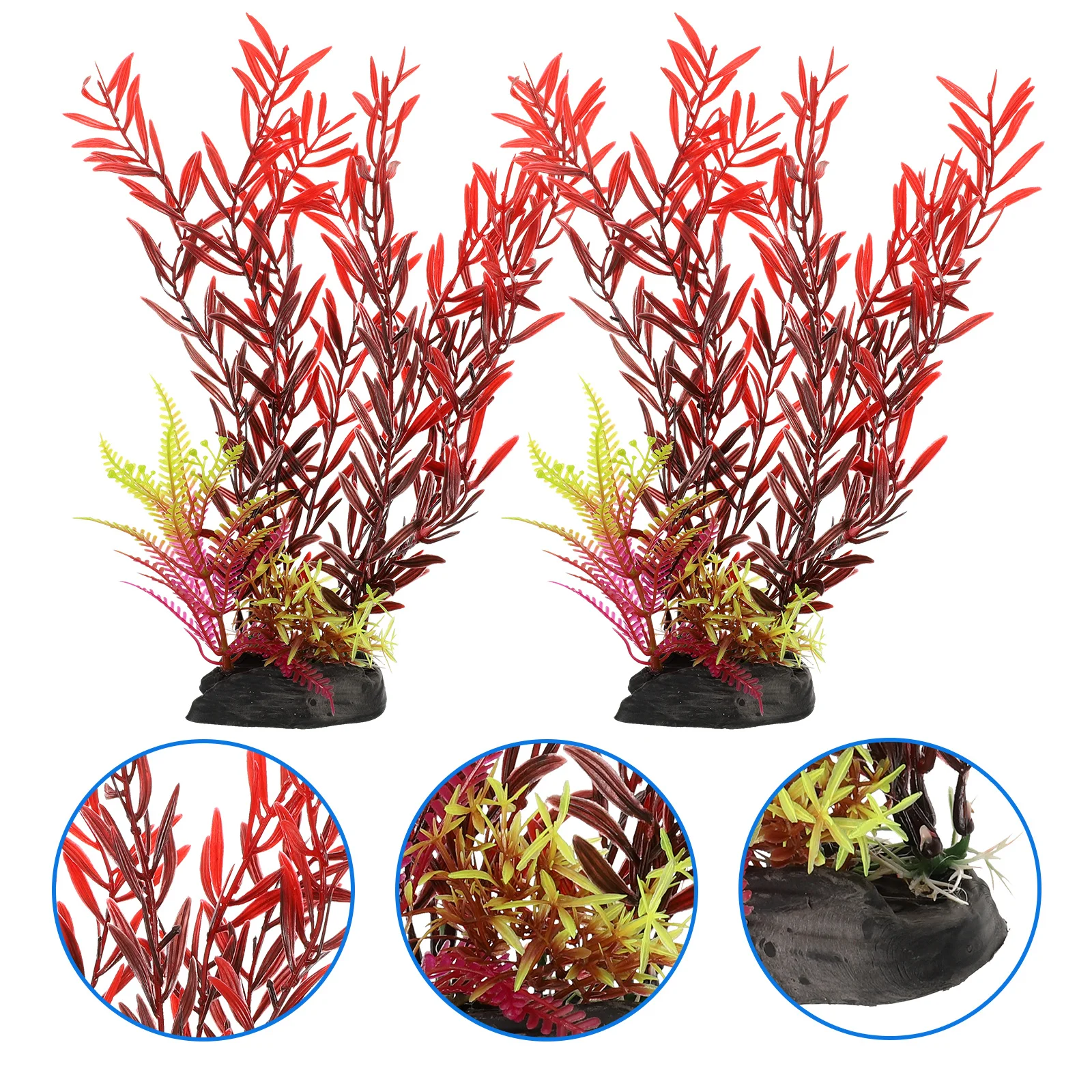 

2Pcs Aquarium Plant Artificial Fish Tank Decorations Wear Resistant Faux Plants Replaceable Aquarium Accessories Lifelike
