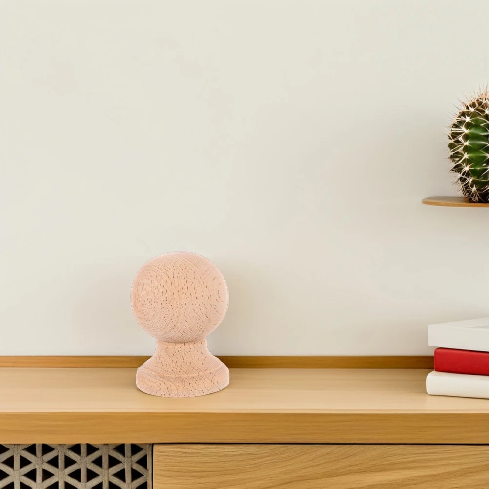 

Curtain Rods Solid Wood Decorative Columns Ends Finials Replace for Indoor Staircases Beige Bed Posts