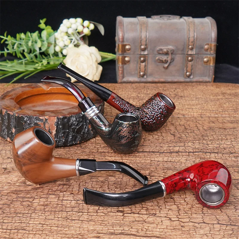 Solid Wood Traditional Style Nature Tobacco Handmade Ebony Wood Smoking Durable Pipe Gifts Smoking Accessories Tobacco Grinder