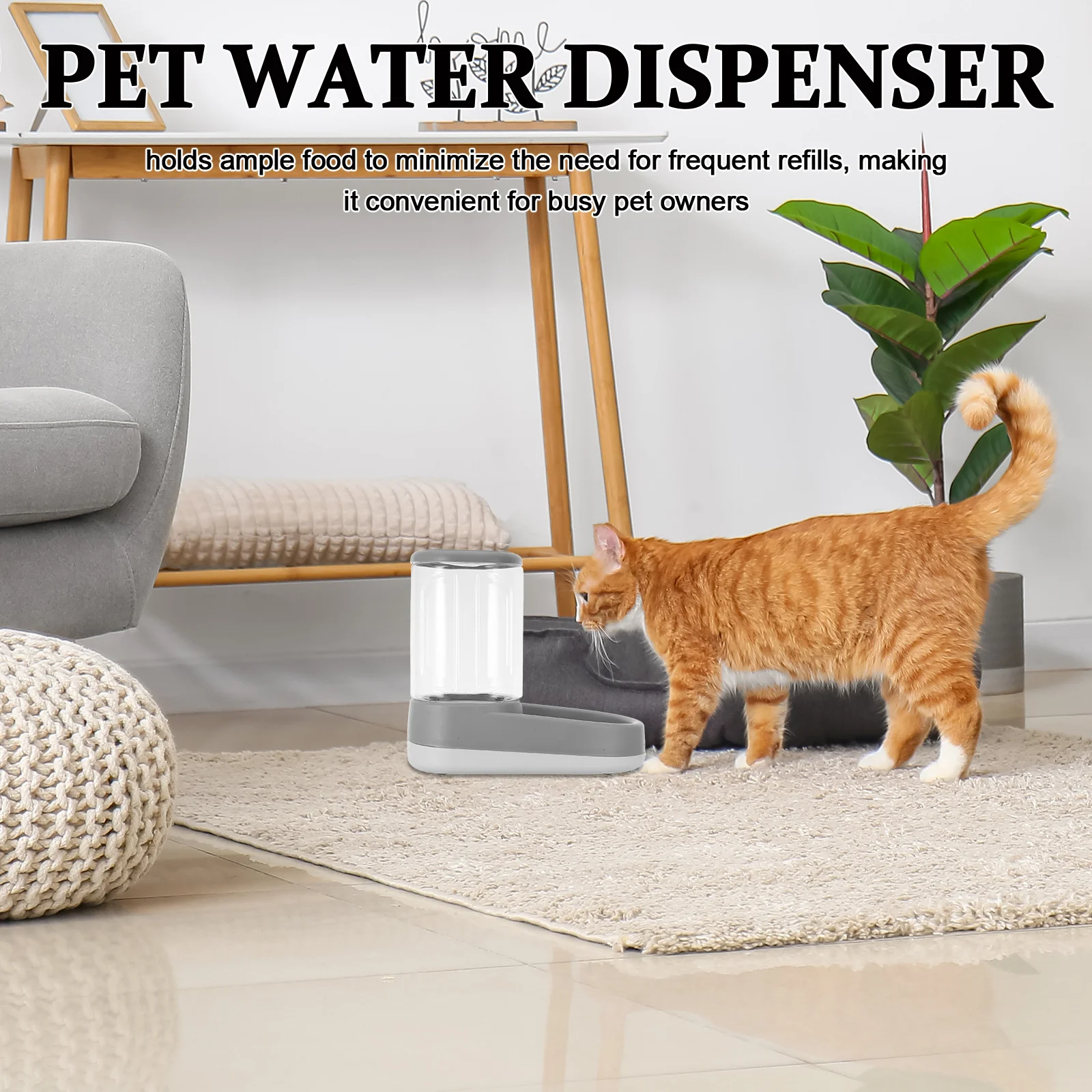 

Automatic Dog Cat Feeder Water Dispenser Large Capacity Food Bowl for Small Medium Pets Puppy Kitten Auto Feeding Gravity