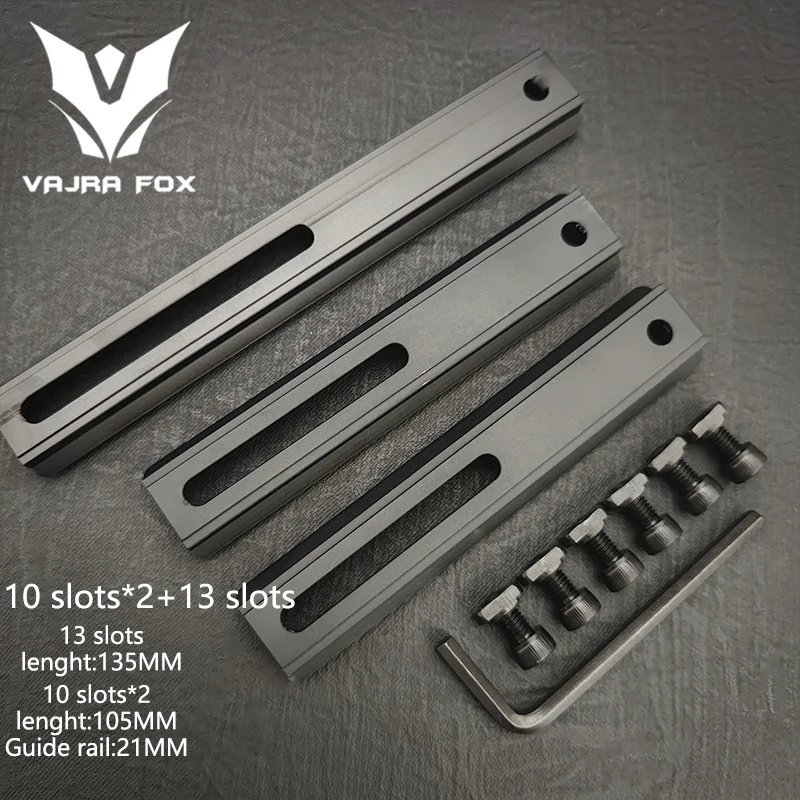 Adjustable Hole Spacing Rails 21mm Rail Total Length 135mm 105MM 75mm 55MM Rail  Dual System Mlok Keymod Hunting Accessories