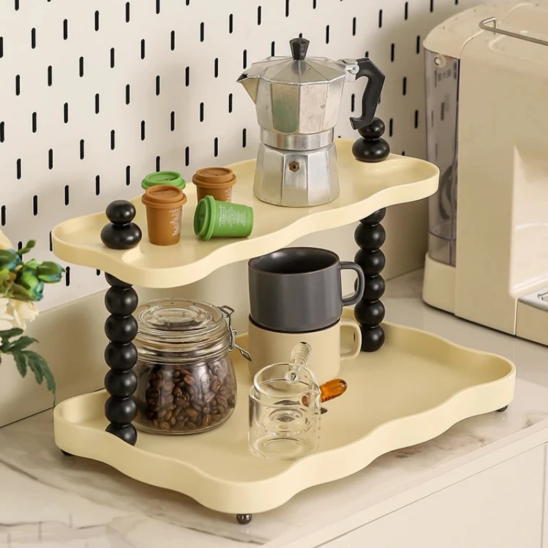 

Multi-Layer Desktop Rack Creative Water Bar Organizer Coffee and Tea Cup Holder Versatile Storage SolutionSpace-Efficient Design