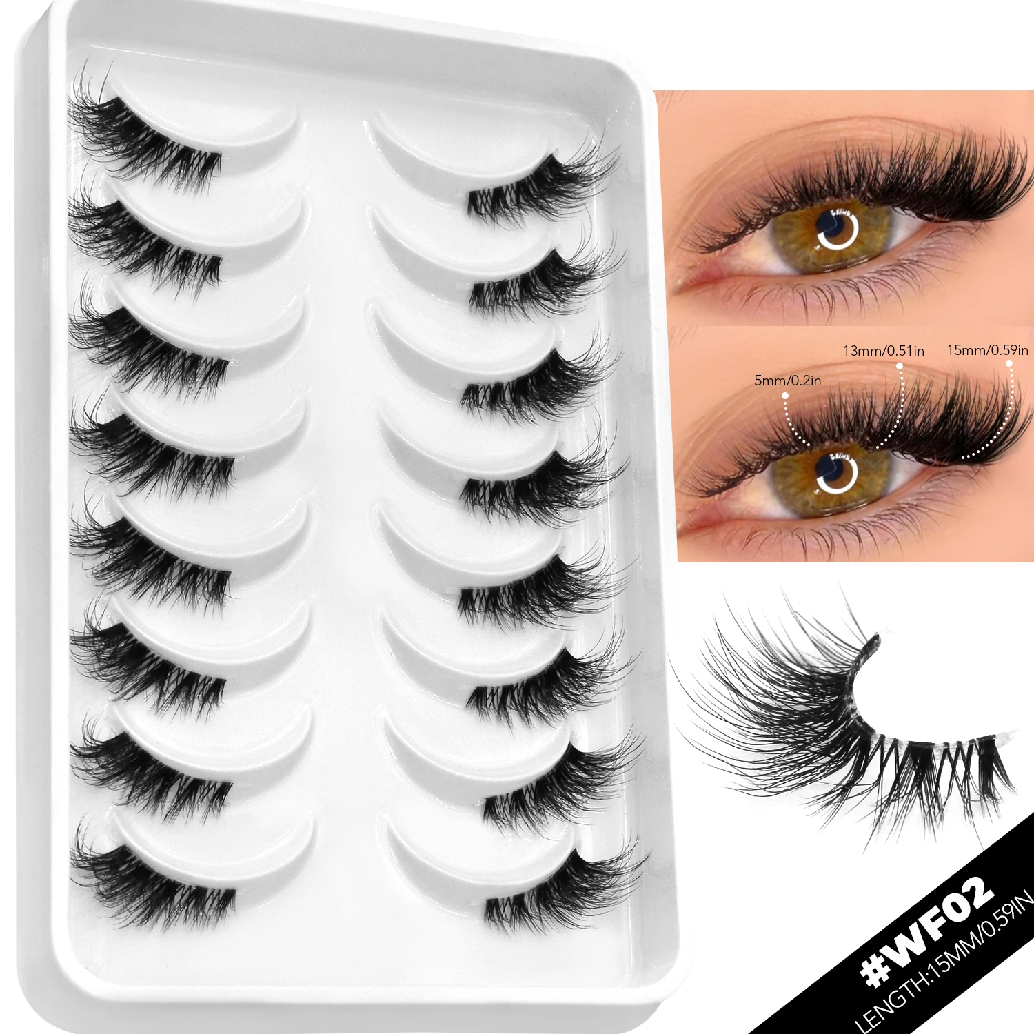 False Eyelashes Half Lashes, Cat Eye Look